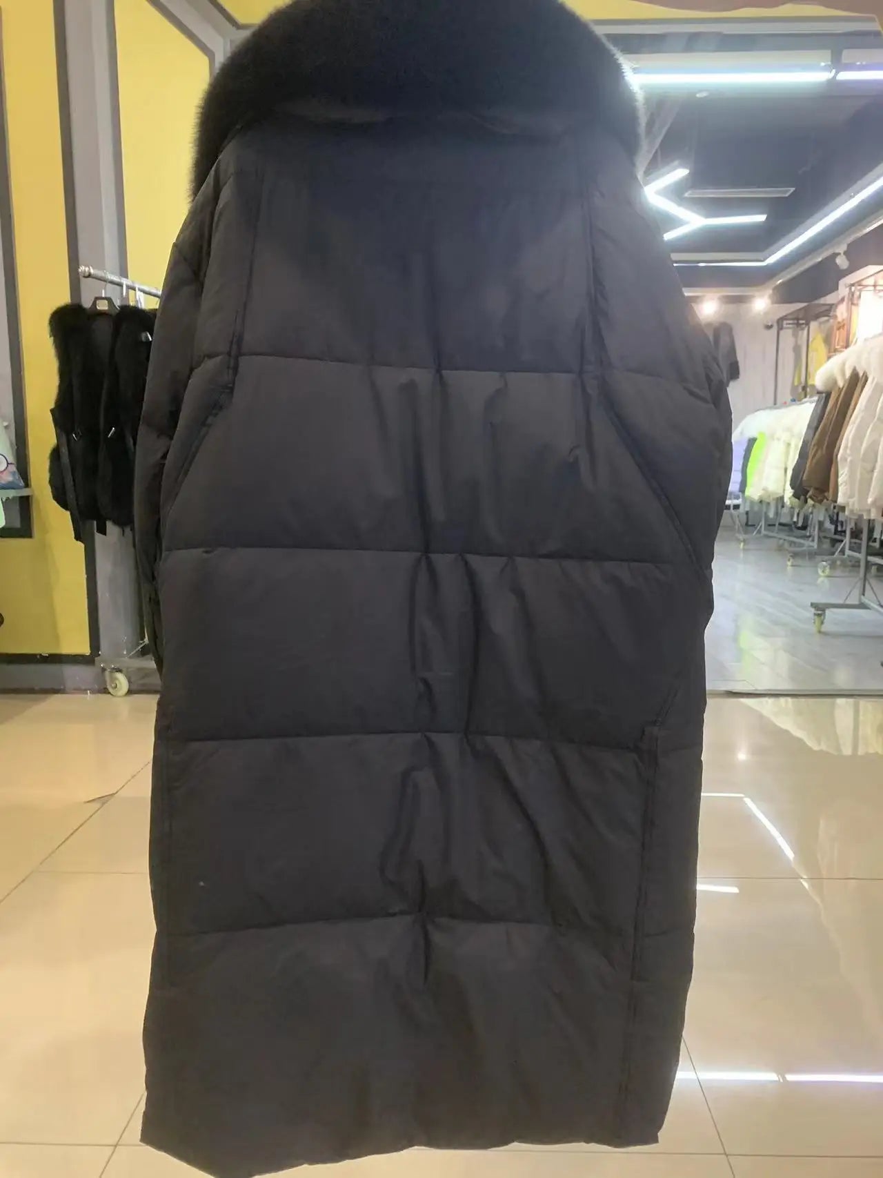 New Winter Coat Women Goose Down Jacket Long Thick Warm Oversized Real Fox Fur Collar Luxury Fashion Outerwear Streetwear