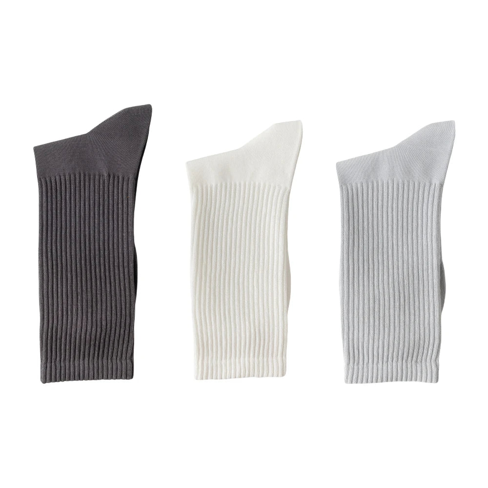 Men's High Quality Business Pure Cotton Socks Solid Color Fashion Casual Long Socks Harajuku Retro Wear-resistant Sports Socks