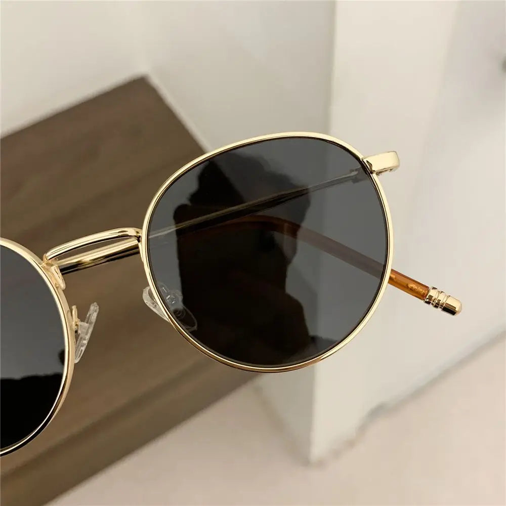 Fashion Women Men Sunglases Round Sun Glasses New Metal Frame Eyewear Fishing Glasses UV400 Shades