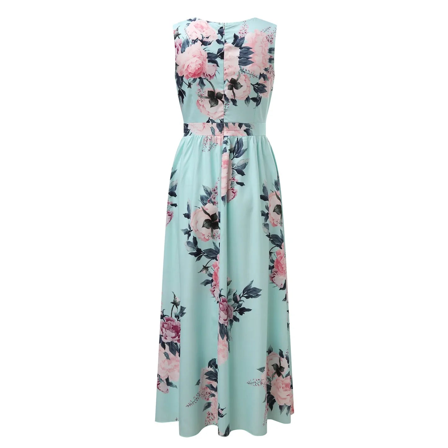 Women's Maxi Print Dress Sexy Off Shoulder Ruffles Elegant V-Neck Dresses Long Fashion Strap Chiffon Dresses Vestidos Para Mujer