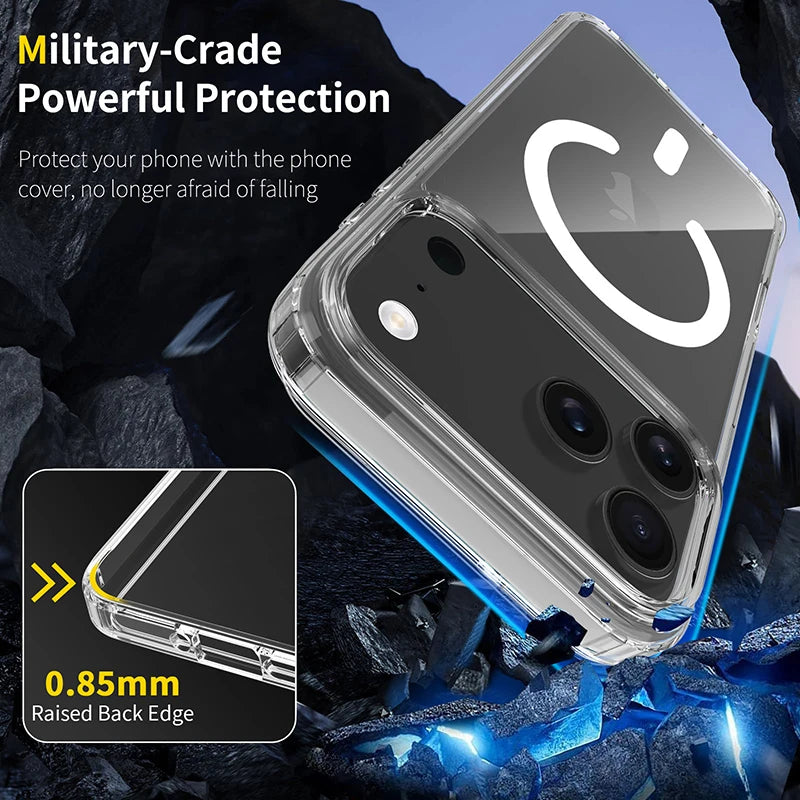 Magnetic Magsafe Case For iPhone 17 Pro Max Hybrid Hard Cover for iPhone17ProMax iPhone17Pro 2025 Clear Shockproof Soft Shell
