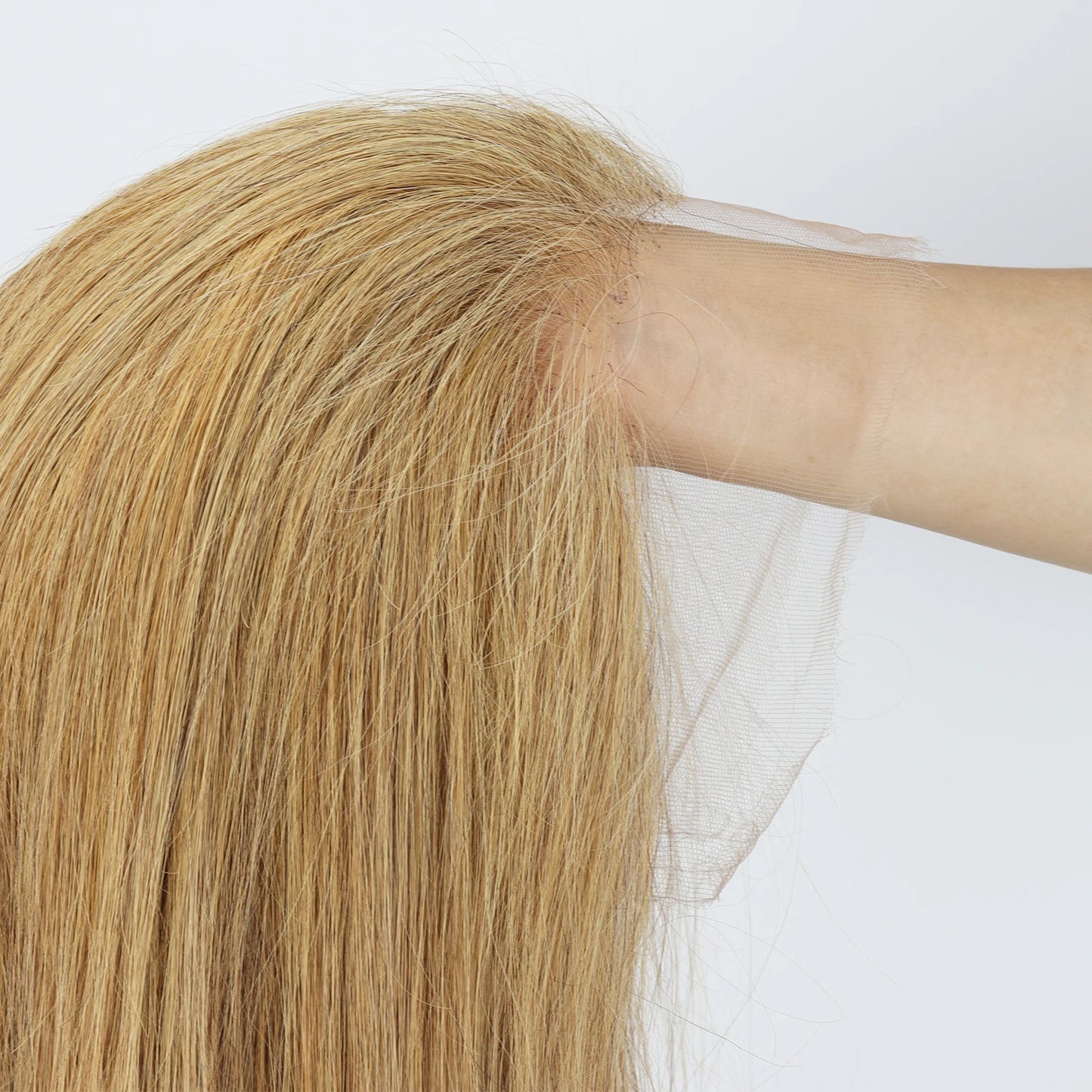 Full HD Lace Wig for Women #27 Honey Blonde 100% Remy Human Hair Invisible Lace Glueless Wig Bleached Knots Natural Straight