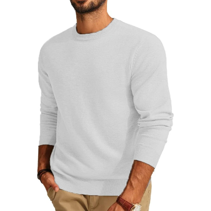 Men's Long Sleeve Sweaters Crew Neck Basic Lightweight Knitted Pullover Shirts Autumn Warm Streetwear Outdoor Jogger Coats