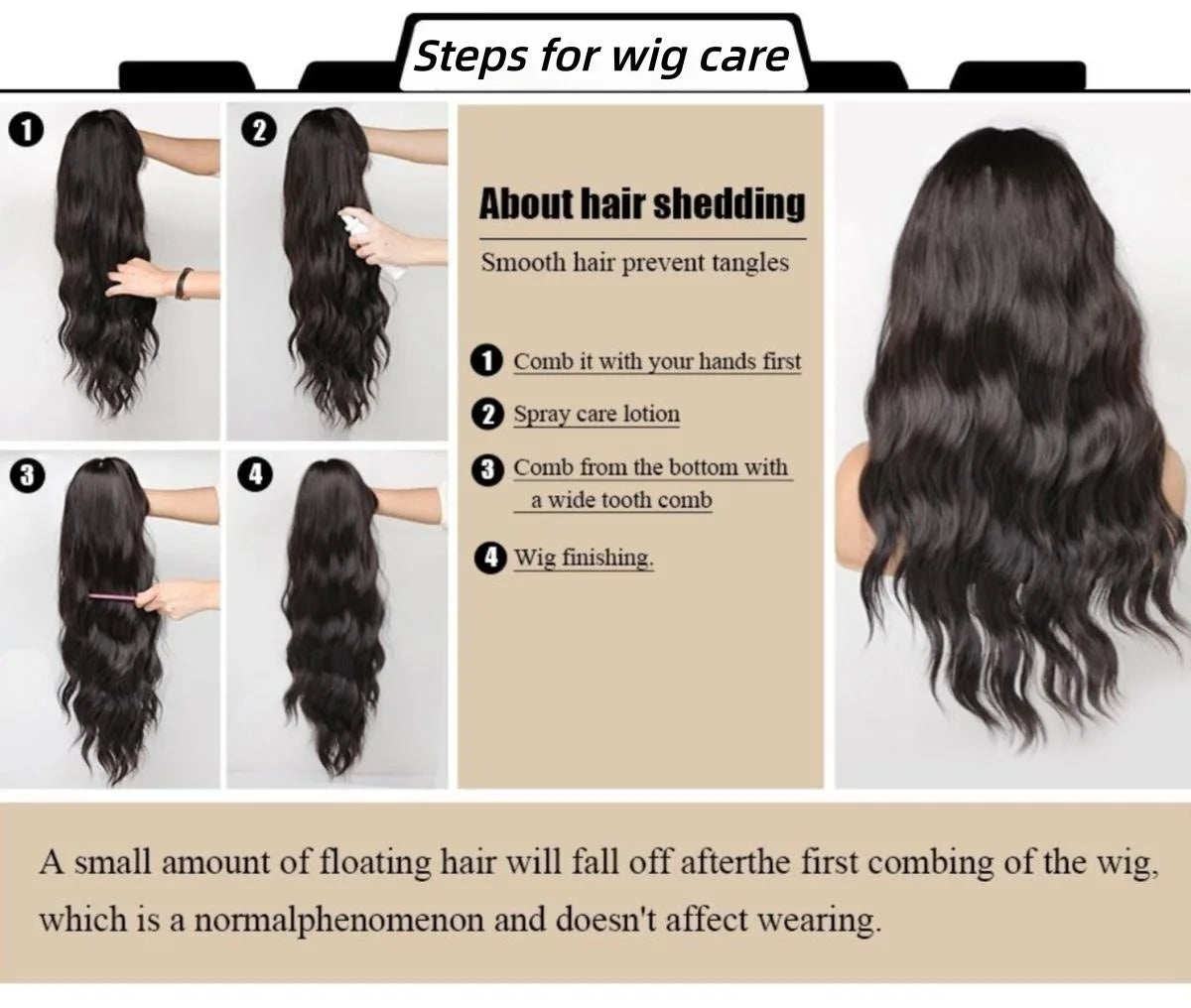 Fashion synthetic wig for women Air bangs long straight hair beige white high temperature silk synthetic fiber full head cover