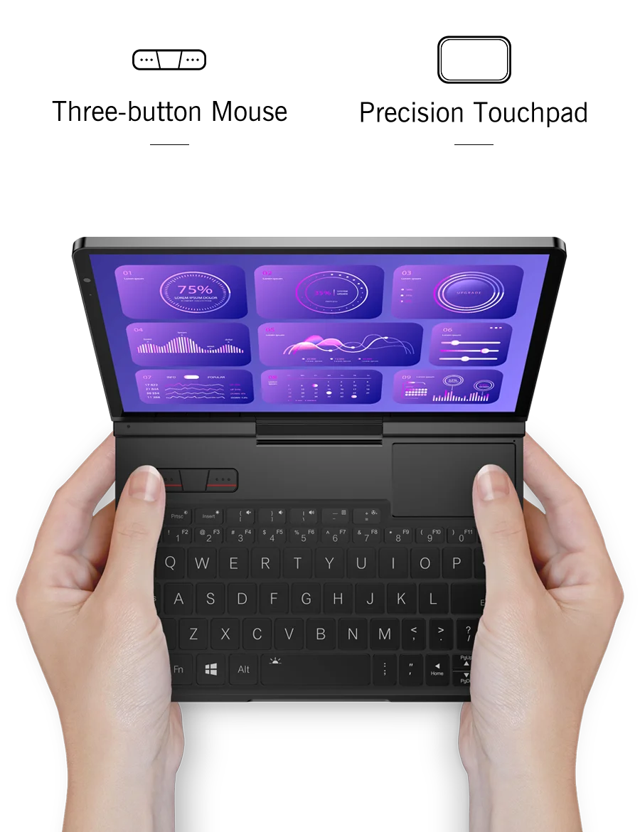 New 2025 version! GPD Pocket 4 8.8-inch AMD AI 9 HX 370 64GB RAM 2TB NVMe 2.5K resolution 144Hz refresh rate Gaming Mini Laptop