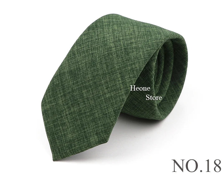Novelty New Solid Color Ties For Men 100%Cotton Handmade High Quality Necktie Pink Green Orange 6.5cm Skinny Slim Ties Accessory