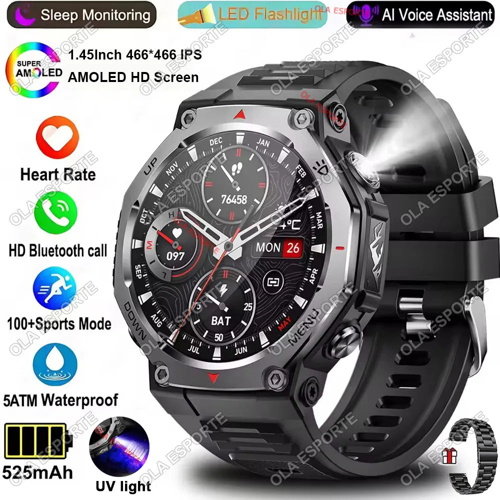2025 T-Rex 3 GPS Smart Watch 5ATM IP69K Waterproof Clock GPS Tracker Altimeter Call Military Sport Smartwatch Men Women Bracelet