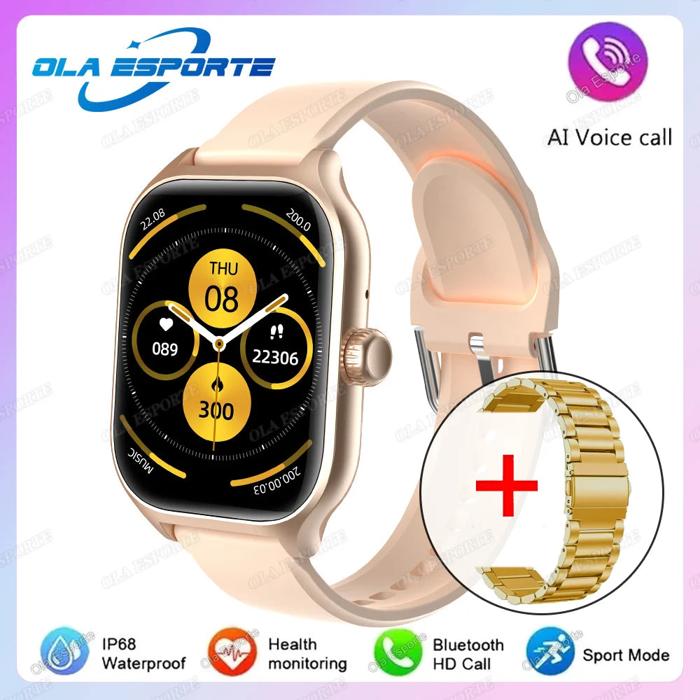 New Smart Watch Women Health Monitor Bluetooth Call Waterproof Wristwatch Sport Fitness Tracker Men Smartwatch For Android IOS