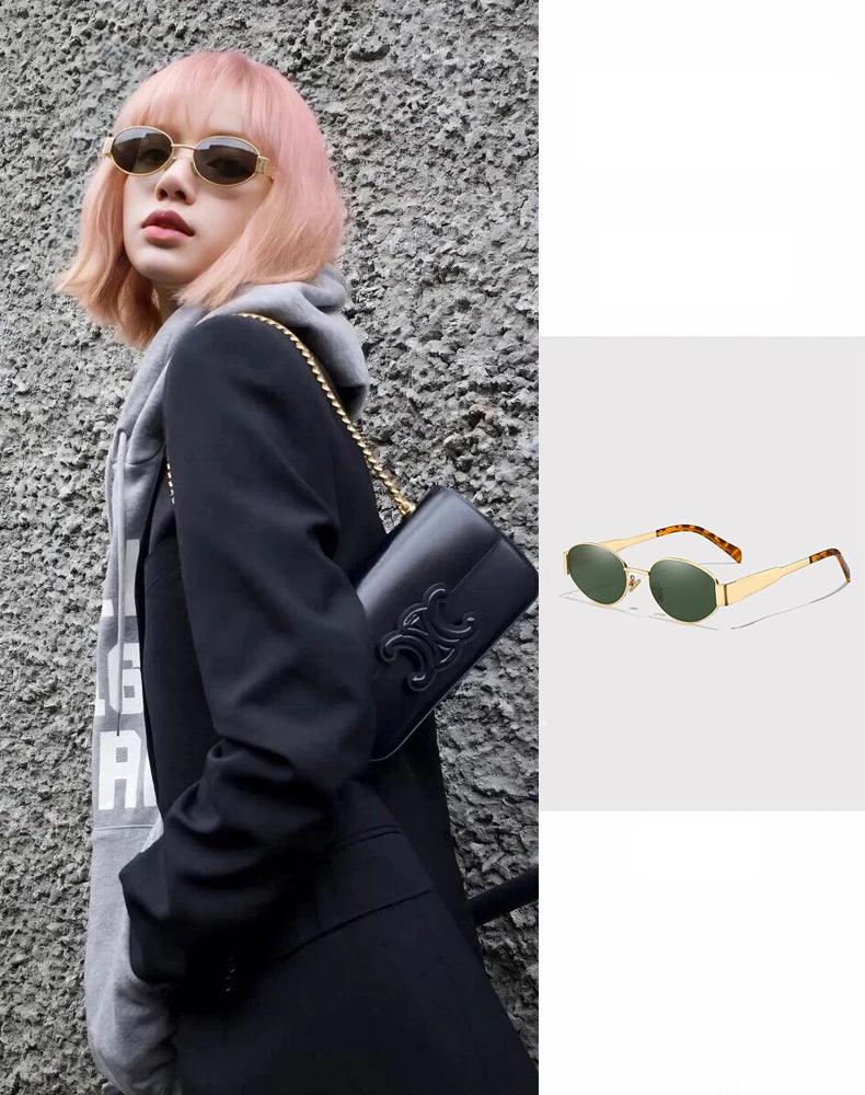 New Sunglasses For Women And Men UV400 Sun Glasses Alloy Oval Eyewear