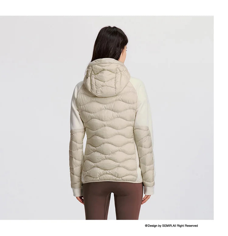 Semir Down Coats Women Slim Fit Patchwork Waterproof Fleece Raglan Sleeve 2025 Winter Clothes Woman New in Coats & Jackets