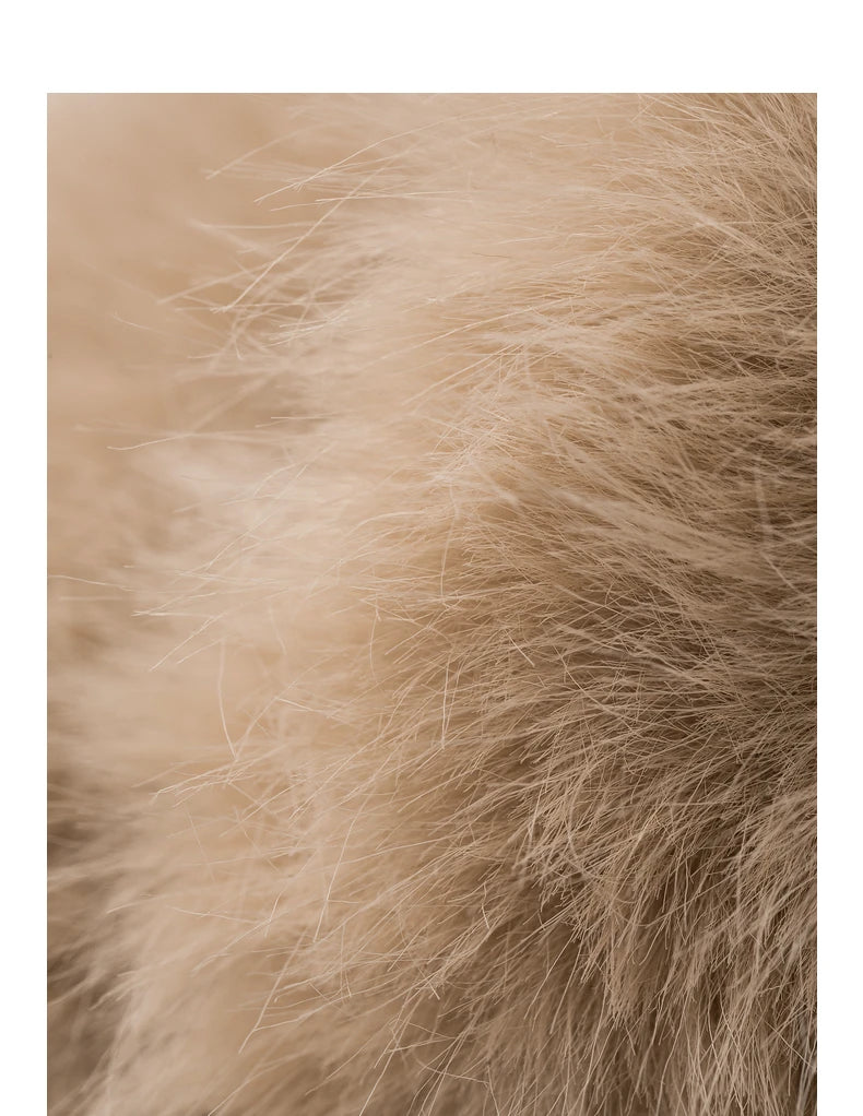 TOYOUTH Women Down Jacket 2024 Winter New 90% White Duck Down Fur Collar Hooded Warm Jacket Coat