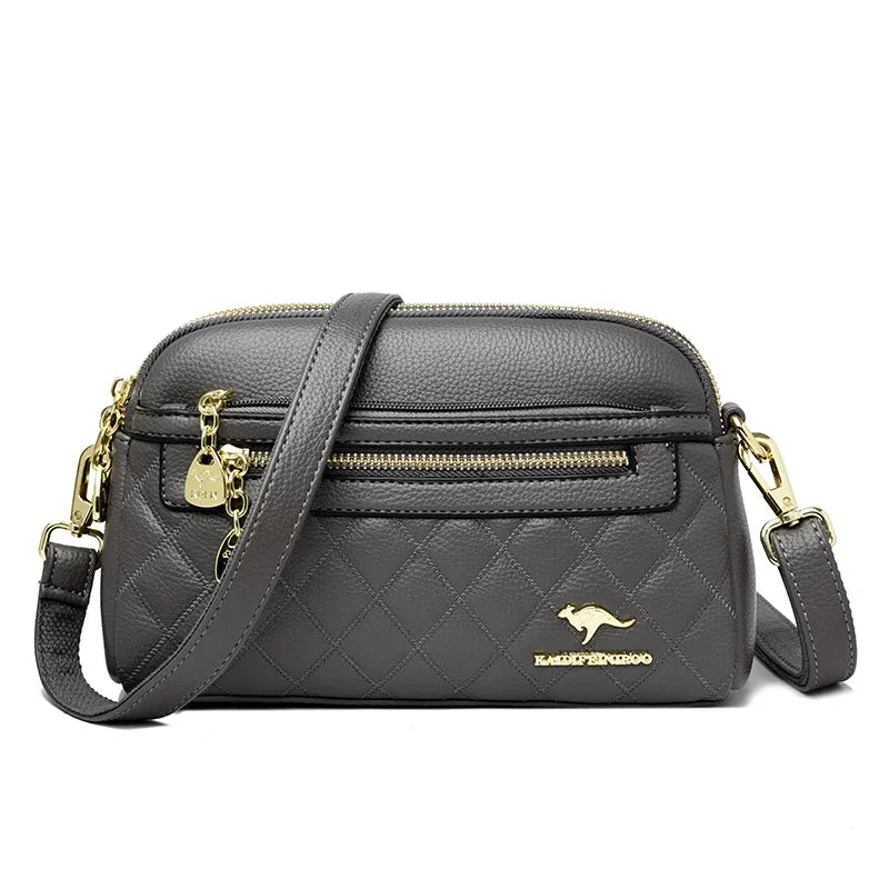 Women Soft Leather Shoulder Bag Simple Designer Solid Color Crossbody Bag Versatile Purses Messenger Commuter Shopper Sac A Main