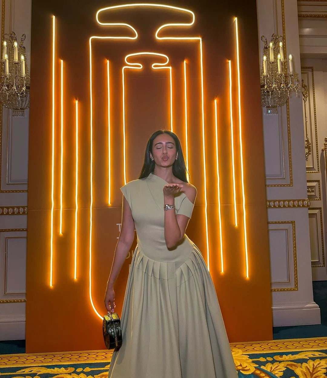 Summer Lady Patchwork Pleated Maxi Dress Chic Elegant Black Half-turtleneck Short Sleeve High Waist Dresses Office Street Robes