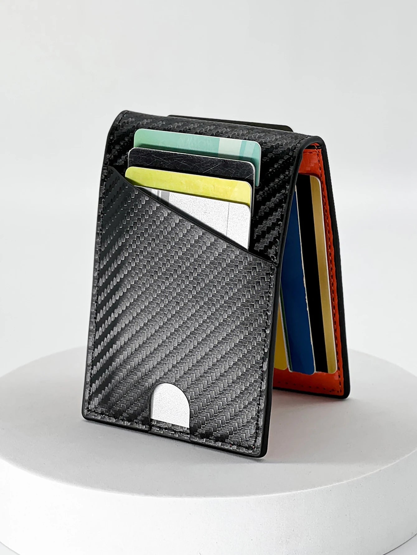 Fashion Simple Carbon Fiber Money Clip Commuter Portable Slim Mini Multifunctional Card Bag Card Wallet