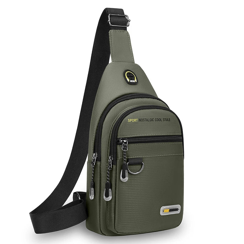 Men's chest bag - multifunctional multi compartment chest bag, durable nylon for outdoor travel, hiking and daily use, sports de