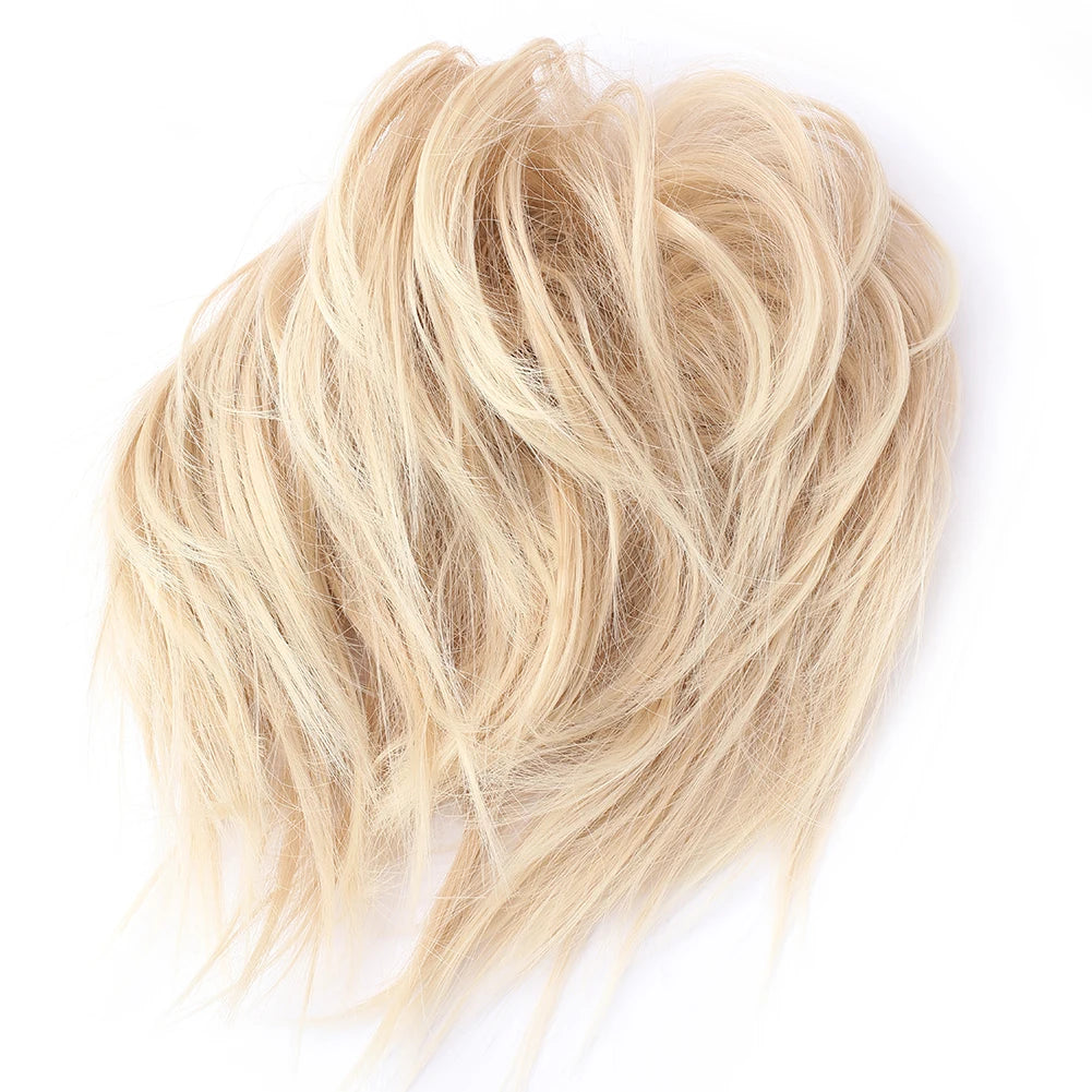 Messy Bun Hair Piece Synthetic Short Ponytail Extension Elastic Rubber Band Hair Buns Hair Pics for Women