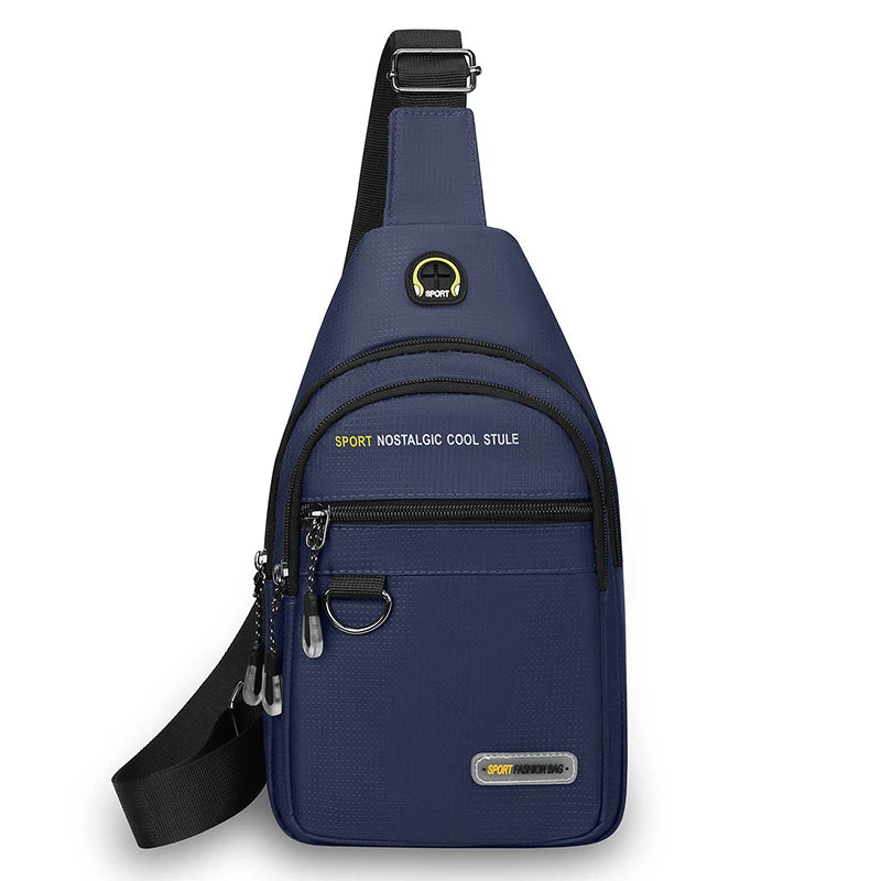 Men's chest bag - multifunctional multi compartment chest bag, durable nylon for outdoor travel, hiking and daily use, sports de