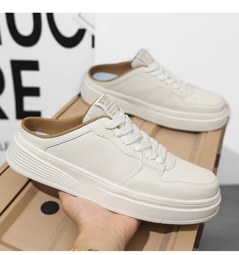 Men's Shoes Four Seasons Outdoor Half Dragging Lazy Casual Versatile One Step Shoes Men's Fashion Slippers Versatile Trendy Anti