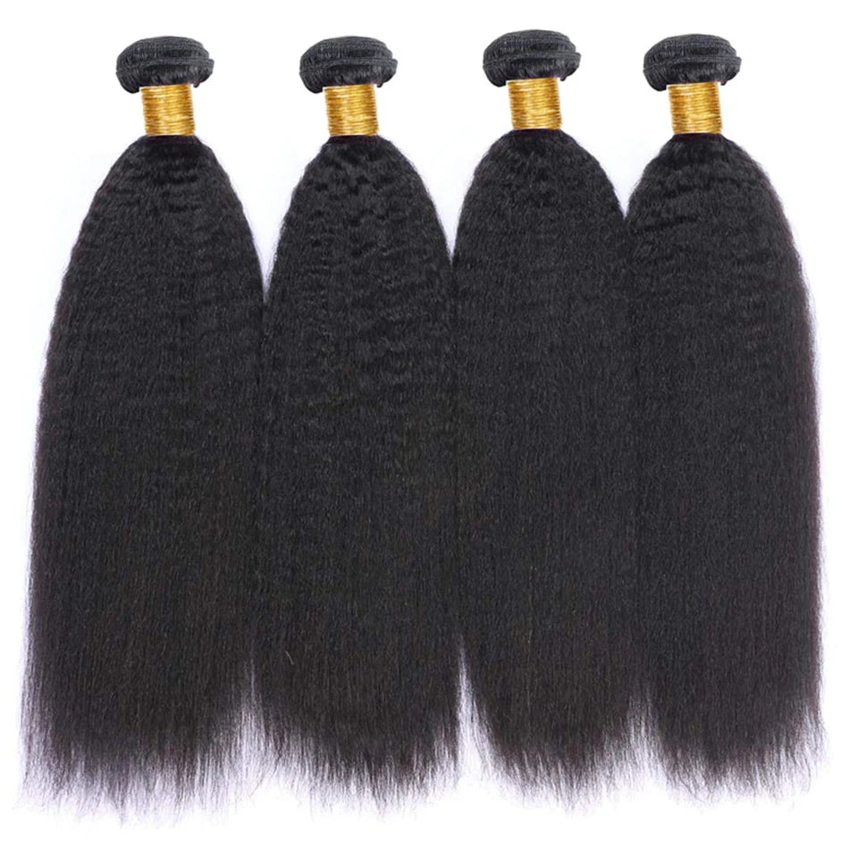 Yaki Straight Human Hair Bundles 100g Per Bundle 100% Human Hair Extensions Sew In Weaves 8-26 Inch Natutral Color 1/3/4 Bundles