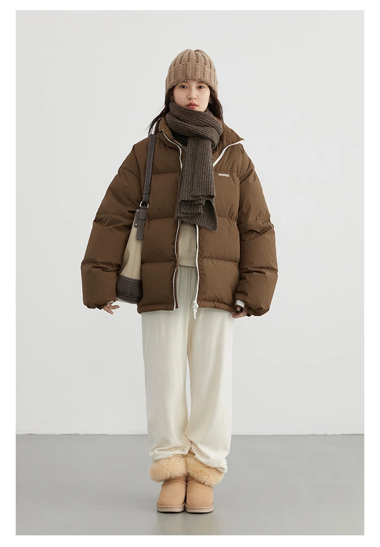 CHIC VEN Women Down Coats Streetwear Solid 90 White Duck Down Stand Collar Female Down Jacket Warm Ladies Overcoat Winter 2024