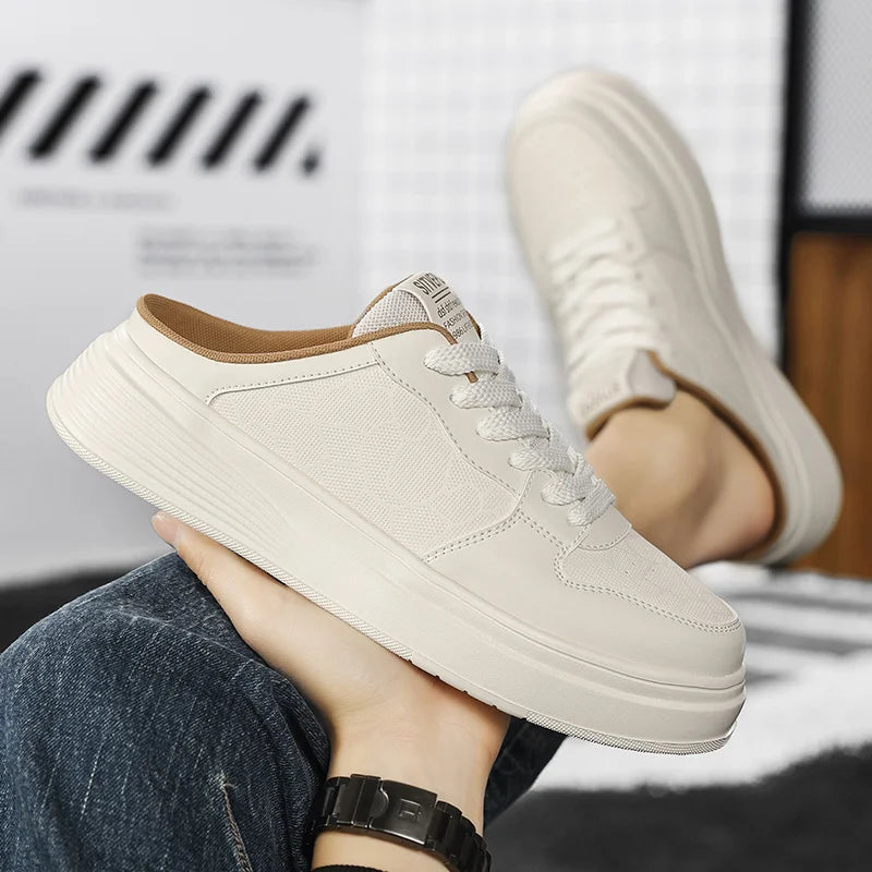 Men's Shoes Four Seasons Outdoor Half Dragging Lazy Casual Versatile One Step Shoes Men's Fashion Slippers Versatile Trendy Anti