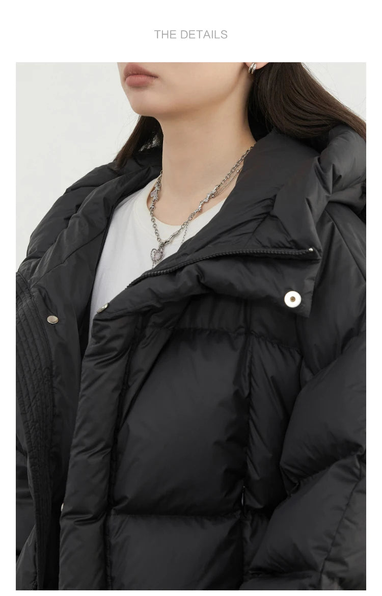 CHIC VEN Women Down Coats Loose Casual New Hooded 90 White Duck Down Female Down Jacket Autumn Winter 2025
