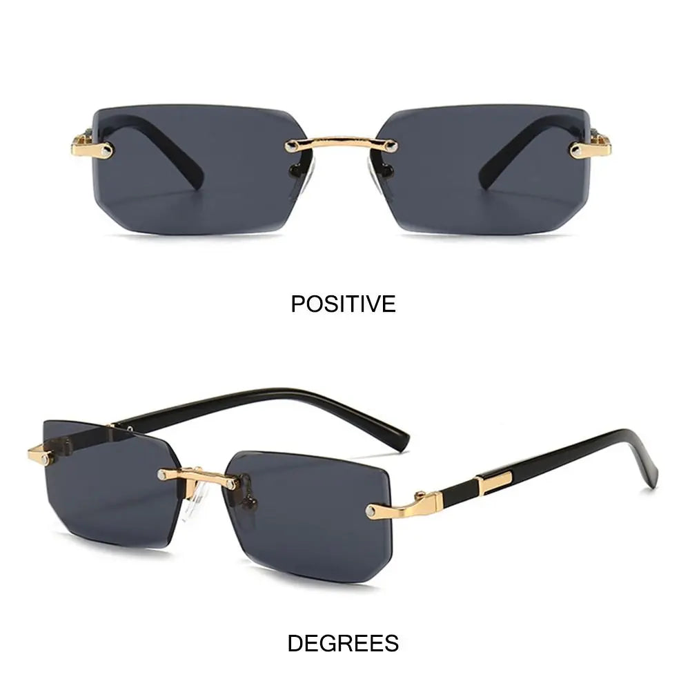 Rimless Sunglasses Rectangle Fashion Popular Women Men Shades Small Square Sun Glasses For Female male Summer Traveling Oculos