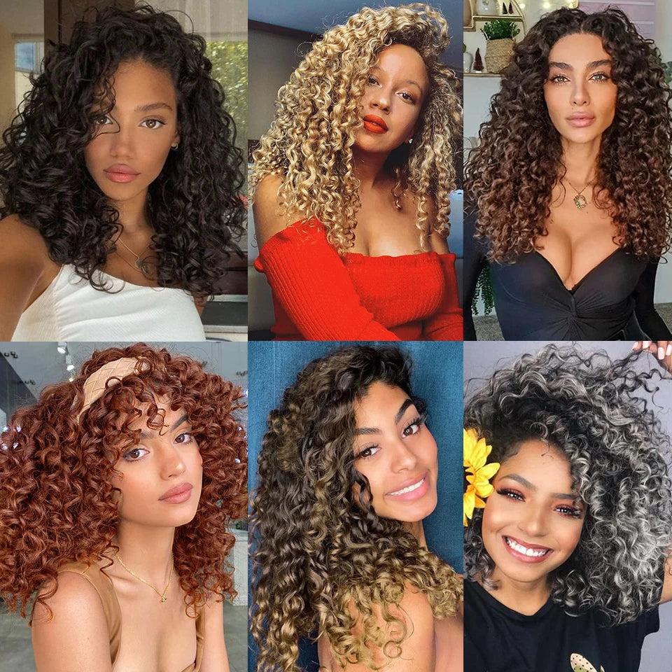 GoGo Curl Crochet Hair 14inch Curly Ocean Wave Synthetic Braiding Hair Jet Black Beach Curl Water Wave Deep Twist Crochet Braids