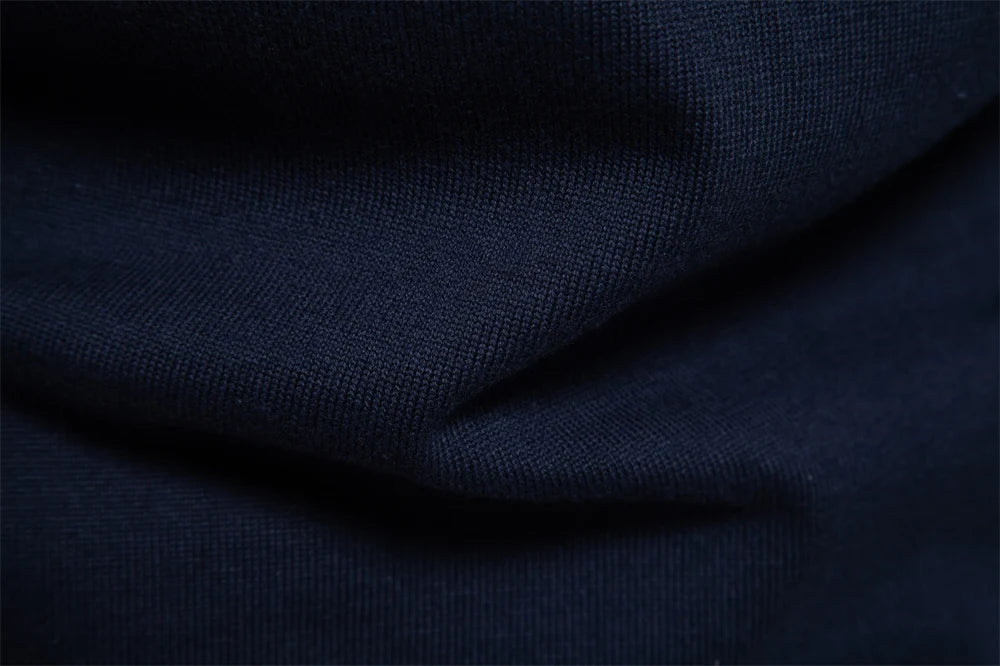2023 New Autumn Cotton Polo Neck Sweaters for Men High Quality Pullover Knitted Sweater Men England Style Casual Social Pull Men