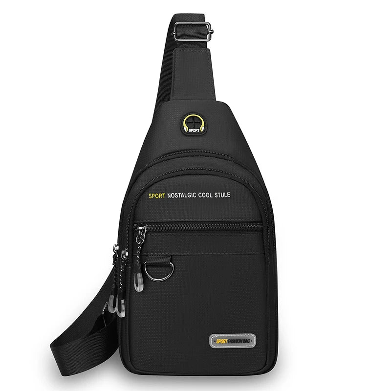 Men's chest bag - multifunctional multi compartment chest bag, durable nylon for outdoor travel, hiking and daily use, sports de