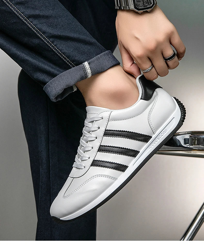 2025Summer Fashion Comfortable Classic New High-Quality Leather Agan Shoes Men's Sneakers Three Colors39-44
