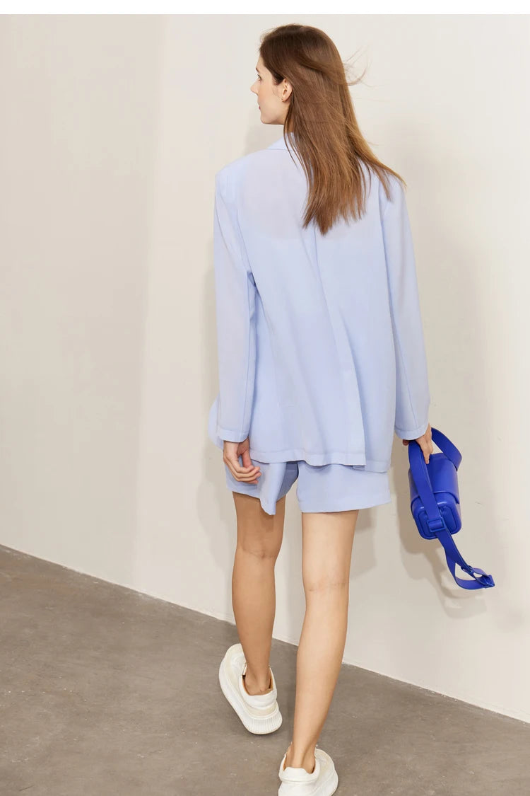 AMII Minimalism Women's blazer Fashion 2024 Summer Blazers Office Lady Elegant Chic Female shorts Separately Sale 72311003