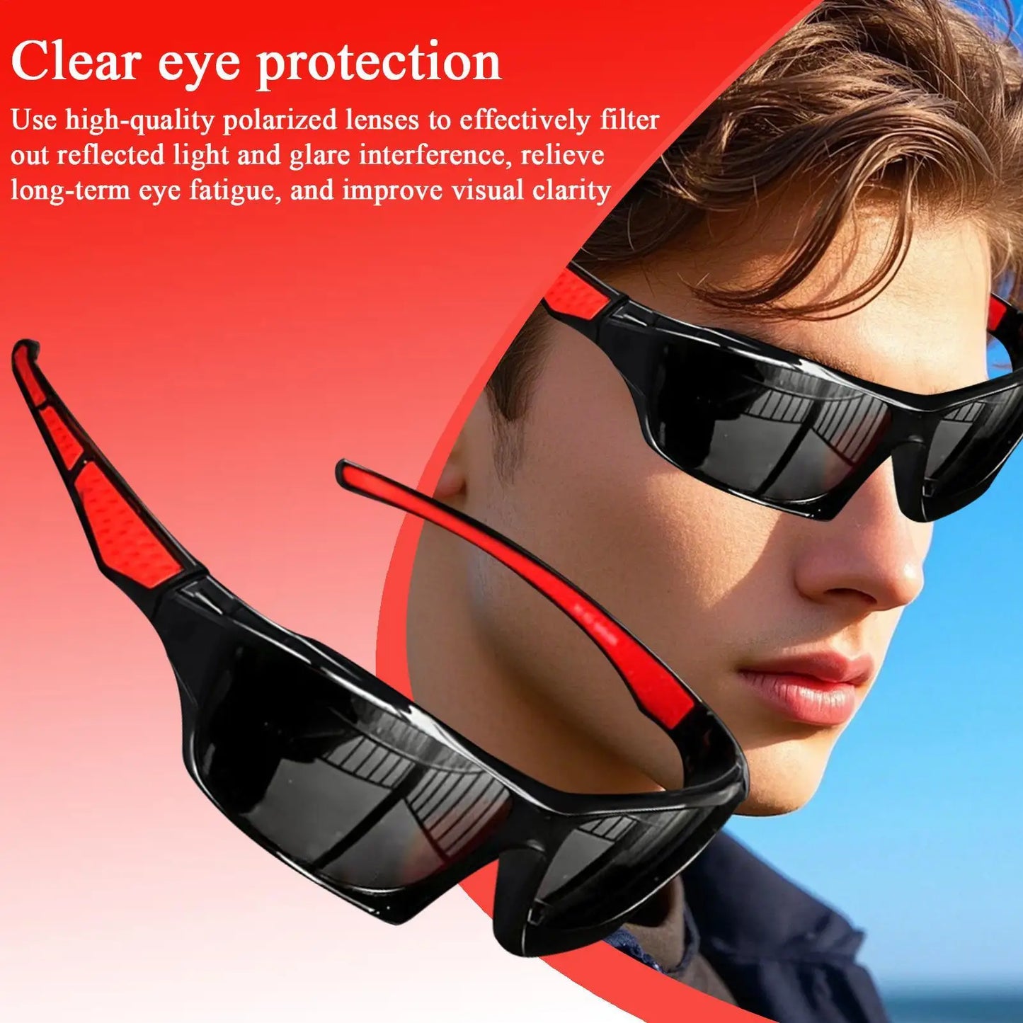 Mens Sun Glasses Lightweight Sun Glasses Polarized Sunglasses Comfortable Lightweight Frame Sport Eyeglasses for Driving Fishing