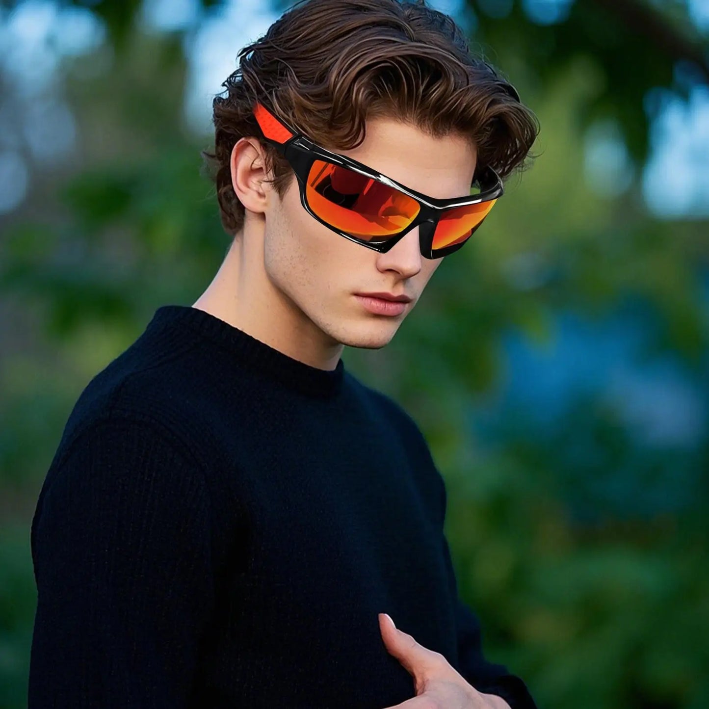 Mens Sun Glasses Lightweight Sun Glasses Polarized Sunglasses Comfortable Lightweight Frame Sport Eyeglasses for Driving Fishing