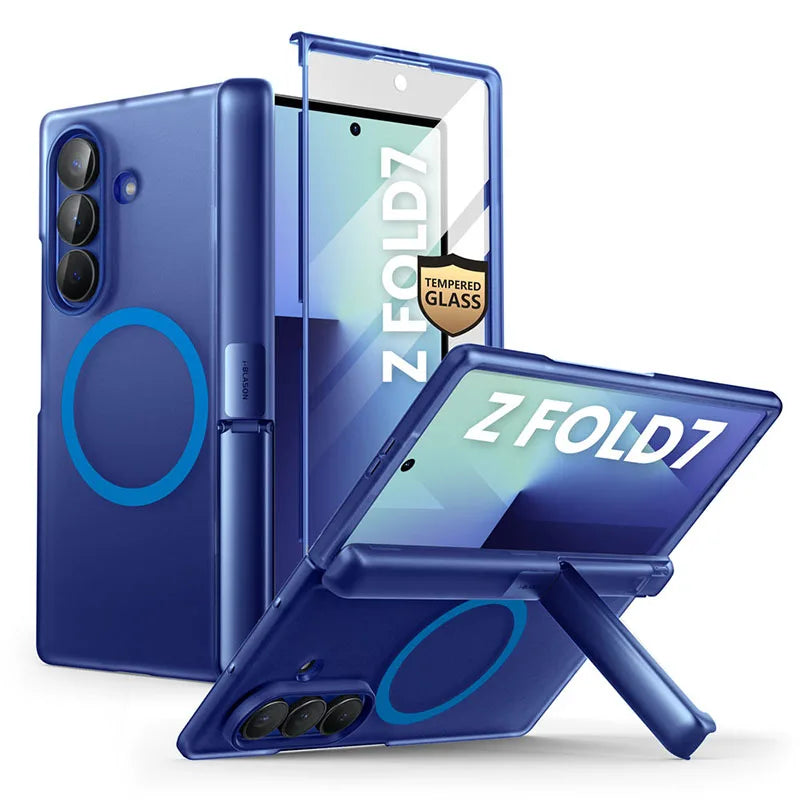 For Samsung Galaxy Z Fold 7 Case I-BLASON Cosmo Full Protective Hinge Protection Magnetic Case with MagSafe Stand & S Pen Holder