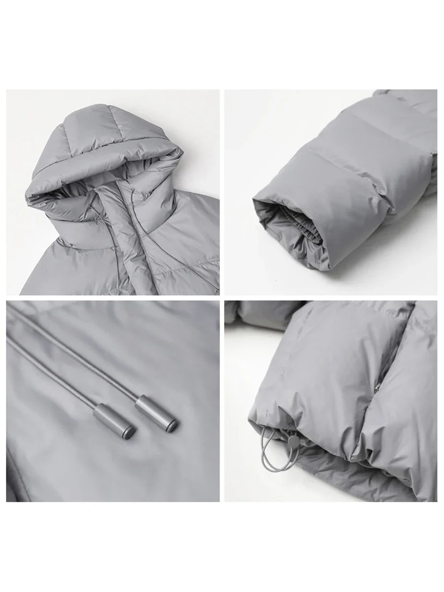 CHIC VEN Women Down Coats Loose Casual New Hooded 90 White Duck Down Female Down Jacket Autumn Winter 2025