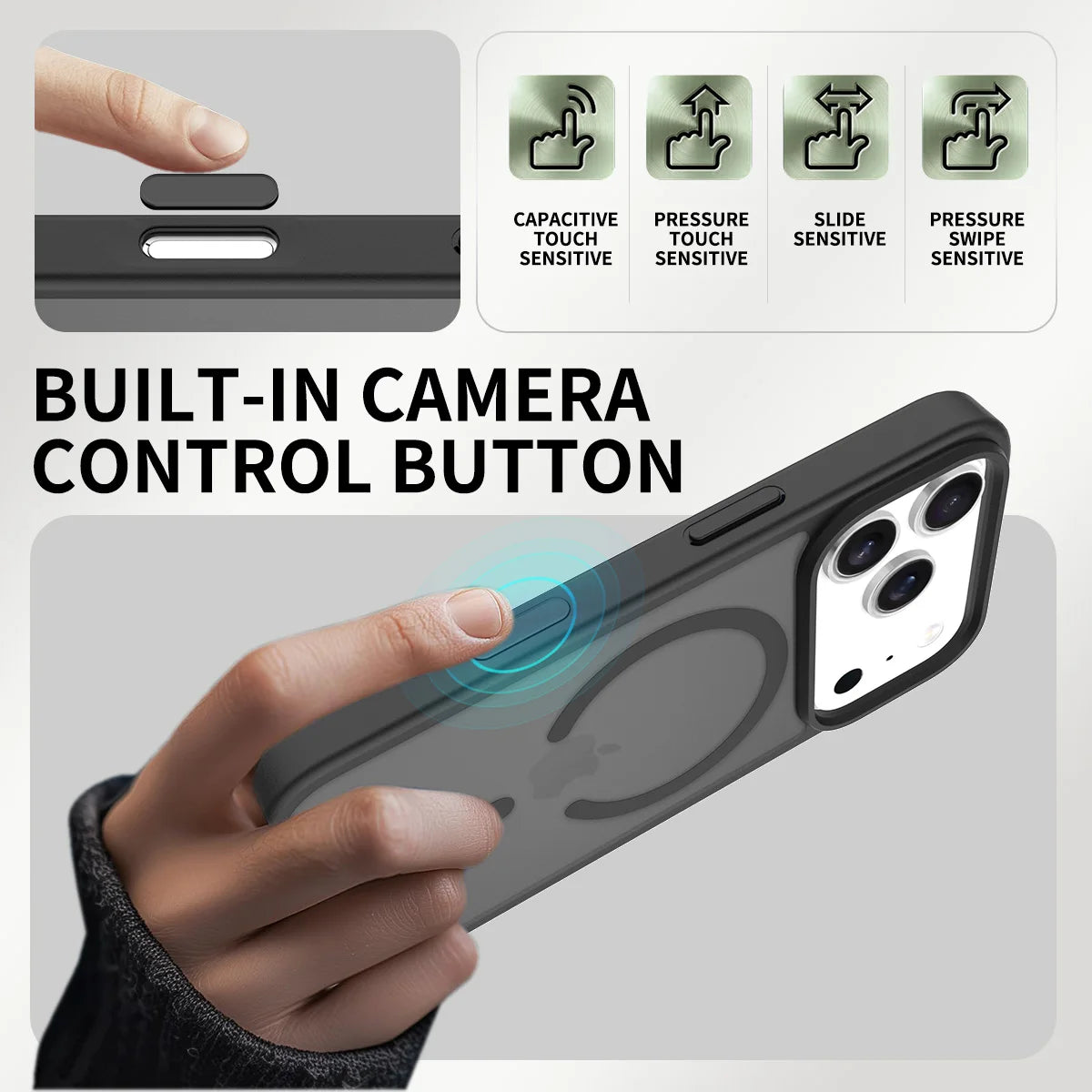 Fit iPhone 17 Pro Matte Case,Compatible with MagSafe Shockproof Protection Translucent Cover For iPhone 17 Air/17 Pro Max/17