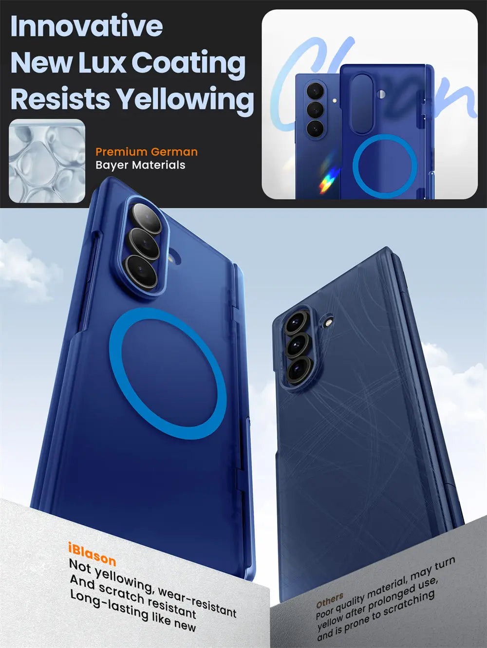 For Samsung Galaxy Z Fold 7 Case I-BLASON Cosmo Full Protective Hinge Protection Magnetic Case with MagSafe Stand & S Pen Holder