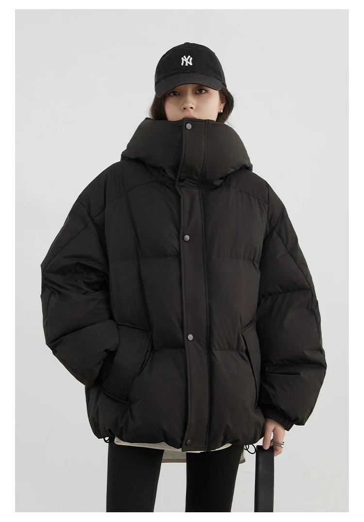 CHIC VEN Women Down Coats New Loose Hooded 90 White Duck Down Down Jacket Female Warm Bread Jacket Autumn Winter 2024