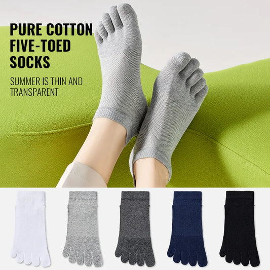 MiiOW Cotton Five Finger Short Sock Men Ankle Spilt Toe Sock Summer Thin Sock Breathable Mesh Sweat Absorbent Antibacterial Soc