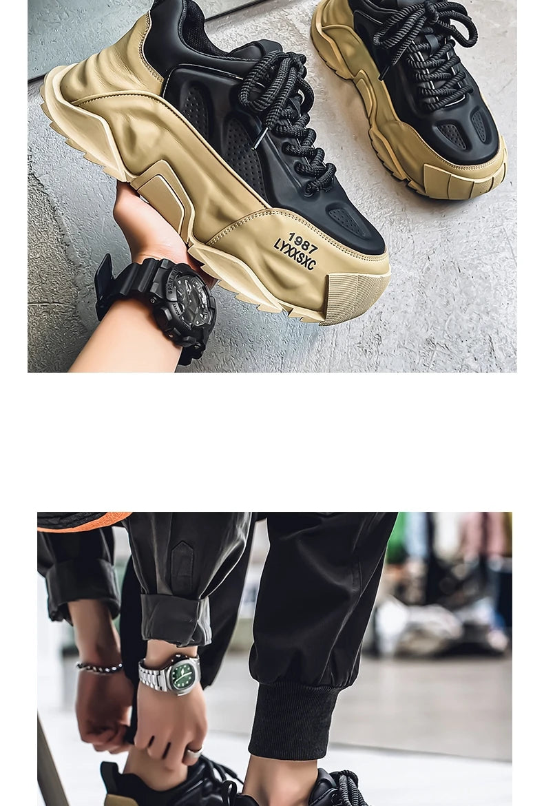 Loafers Men's sneakers Male sneakers Casual Shoes for men Sports and leisure Thick bottom Non-Slip Wear-resistant Work wear