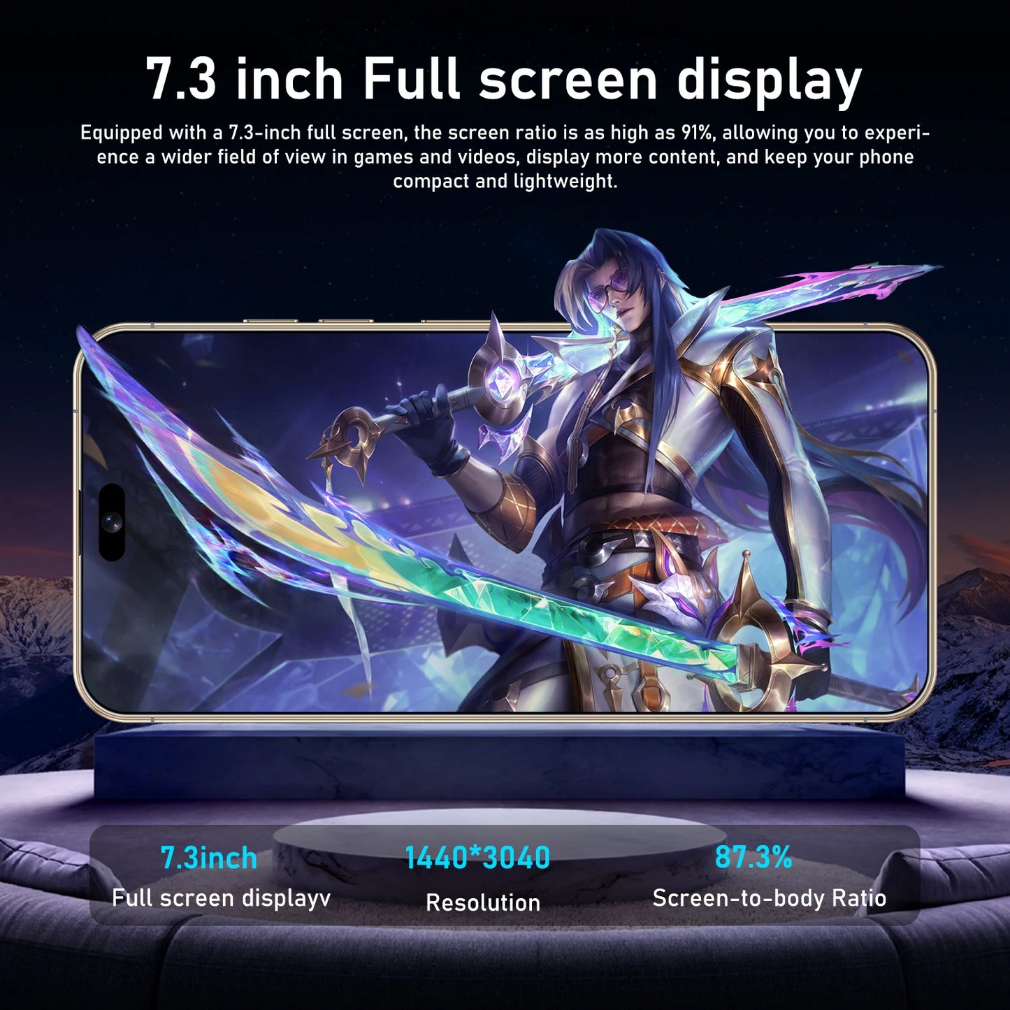 7.3" Display Phone Case Designed for Snapdragon 8 Gen 3 Performance 8000mAh Battery Life