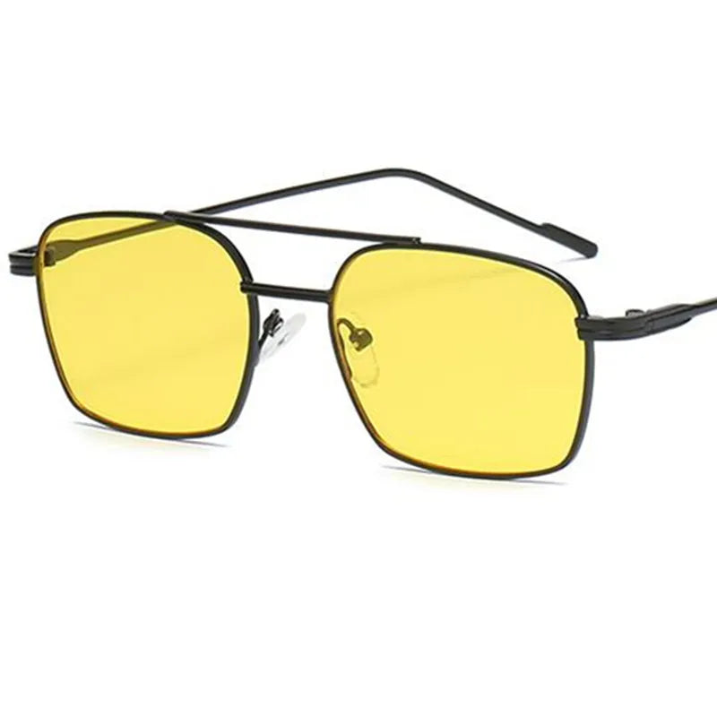 NEW Sun Glasses Unisex Double Beam Anti-UV Spectacles Personality Eyeglasses Simplity Ornamental Alloy Frame Sunglasses