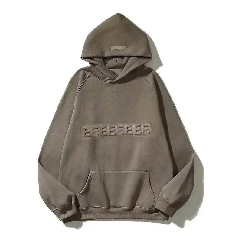 Classic Brand Double Line Embossed Letter Men's Hoodies Luxury Design Three-dimensional Letter Hoodie High Street Couple Sweater