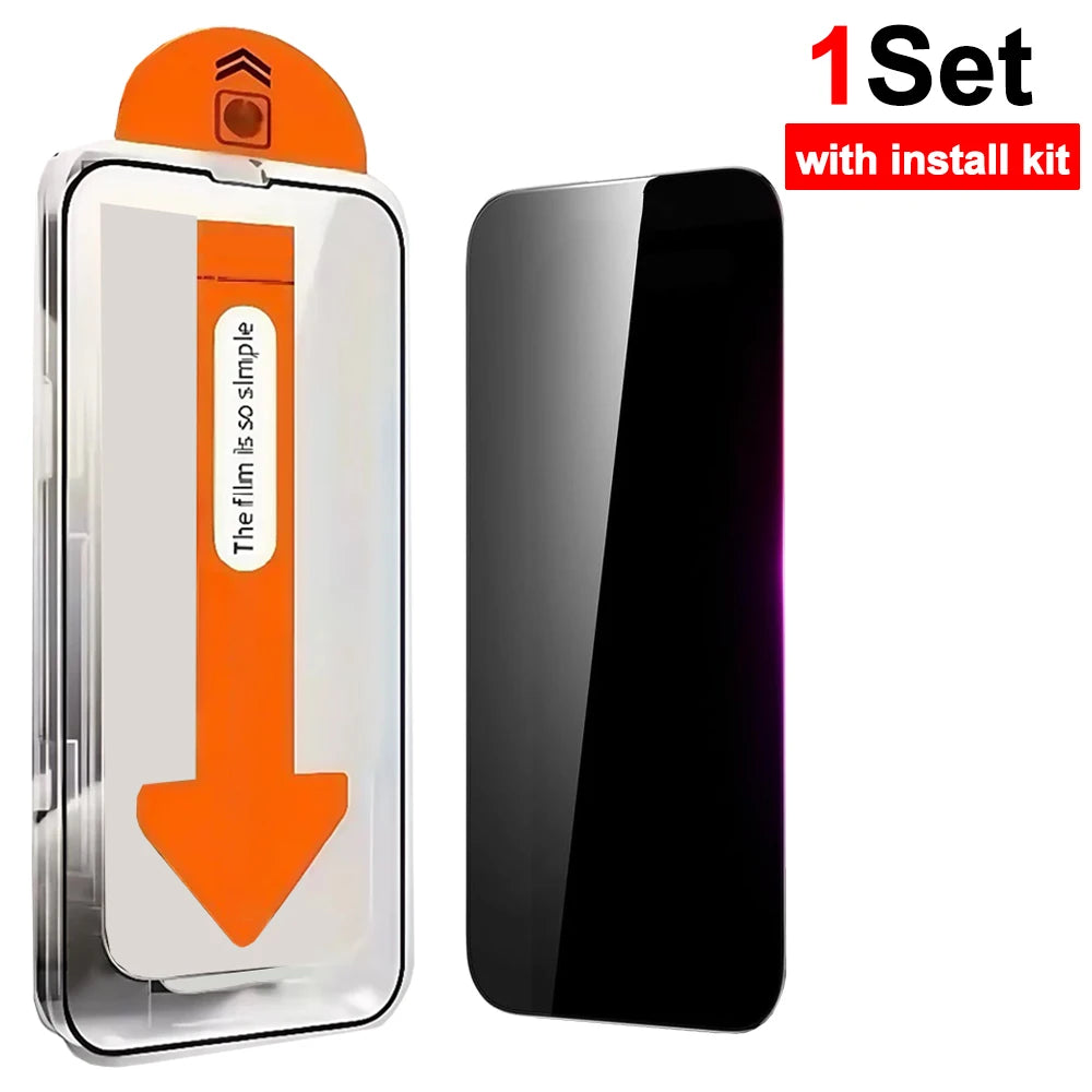 Anti Spy Tempered Glass Screen Protectors for IPhone 17/17 Air/17 Pro/17ProMax Private Film with Installation Frame for IPhone17