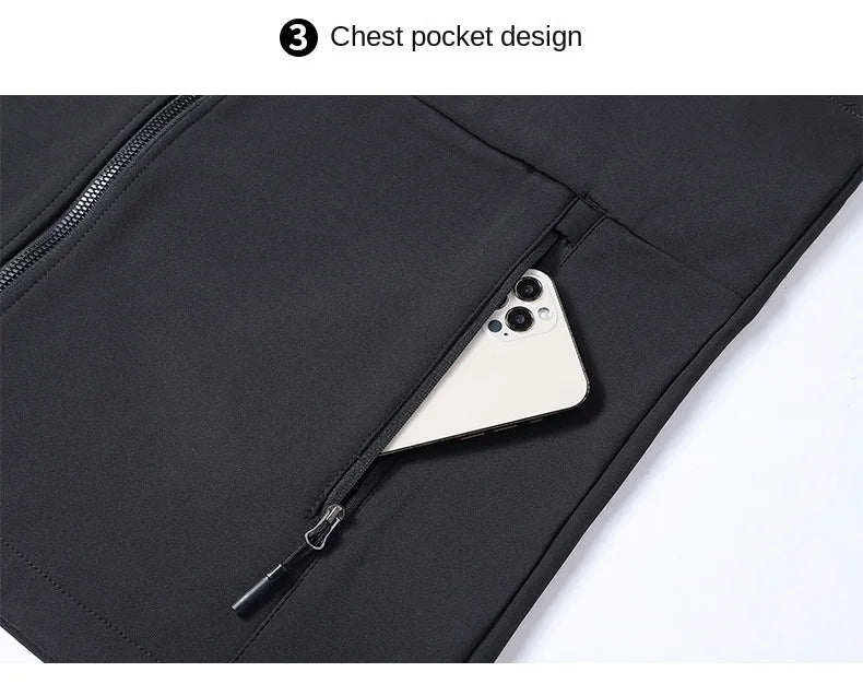 Soft shell thick vest men's autumn and winter work clothes plush jacket waterproof sleeveless windproof running sports vest