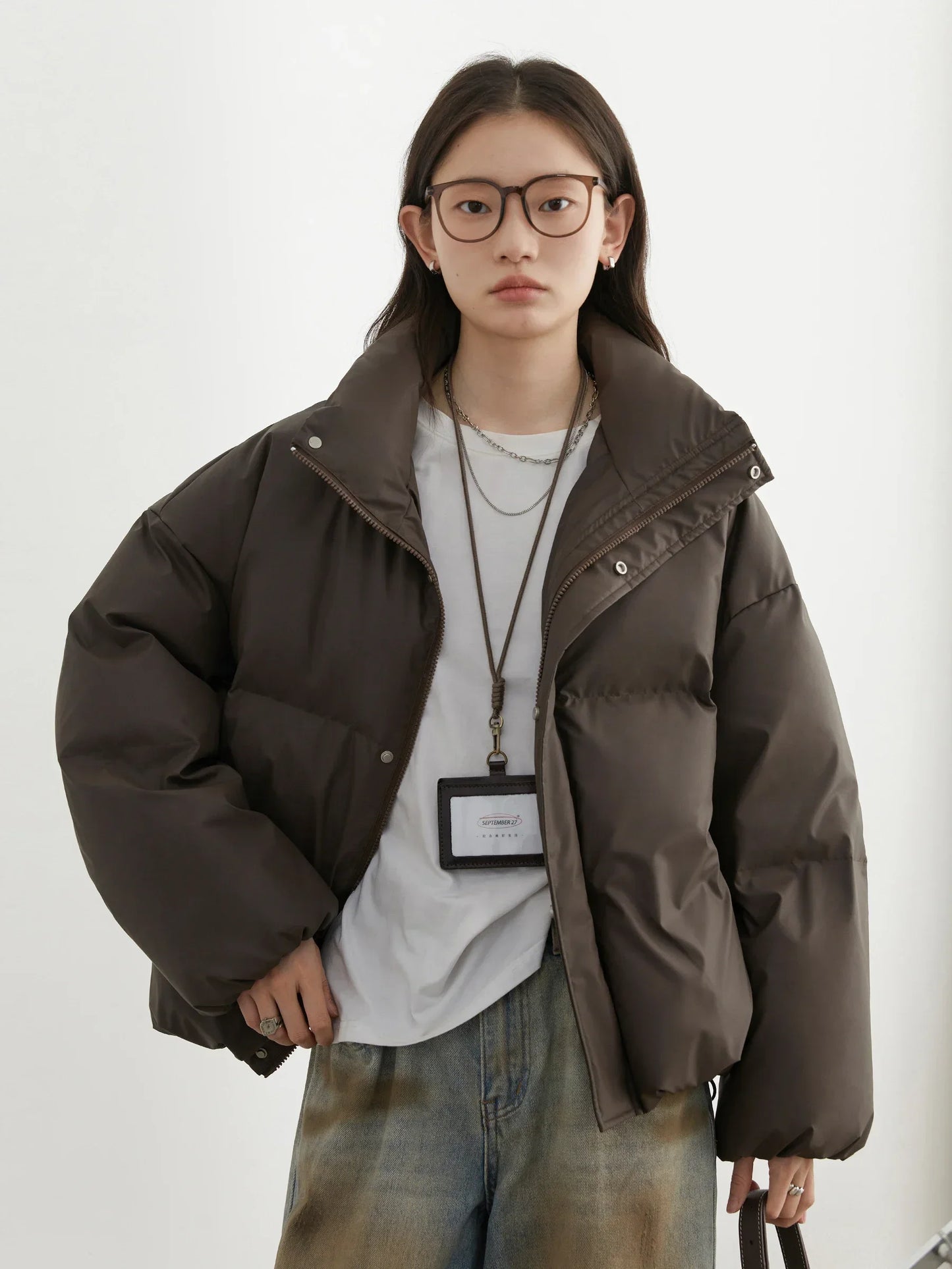 CHIC VEN Women Down Coats Solid Sports Casual Stand Collar PU 90 White Duck Down Ladies Down Jacket Autumn Winter 2025 Clothing