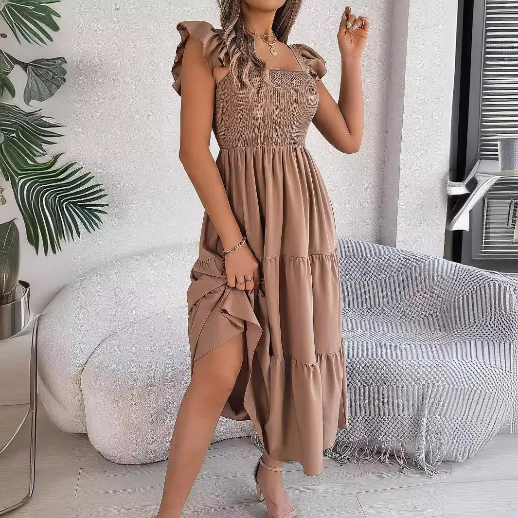 Women's Maxi Dress Fashionable Elegant Summer Rose Red Lace Up Long Dresses Sexy Party Evening Dress Ro Abendkleider Vestidos