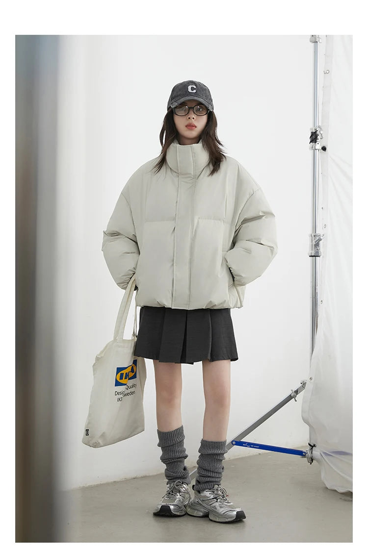 CHIC VEN Women Down Coats Solid Sports Casual Stand Collar PU 90 White Duck Down Ladies Down Jacket Autumn Winter 2025 Clothing