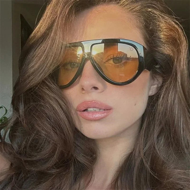 HOT Sun Glasses Unisex Anti-UV Spectacles Oversie Frame Eyeglasses Retro Ornamental Width Temples Sunglasses